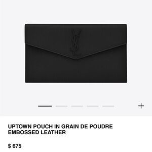 Yves Saint Laurent Uptown Embossed Leather Black Clutch